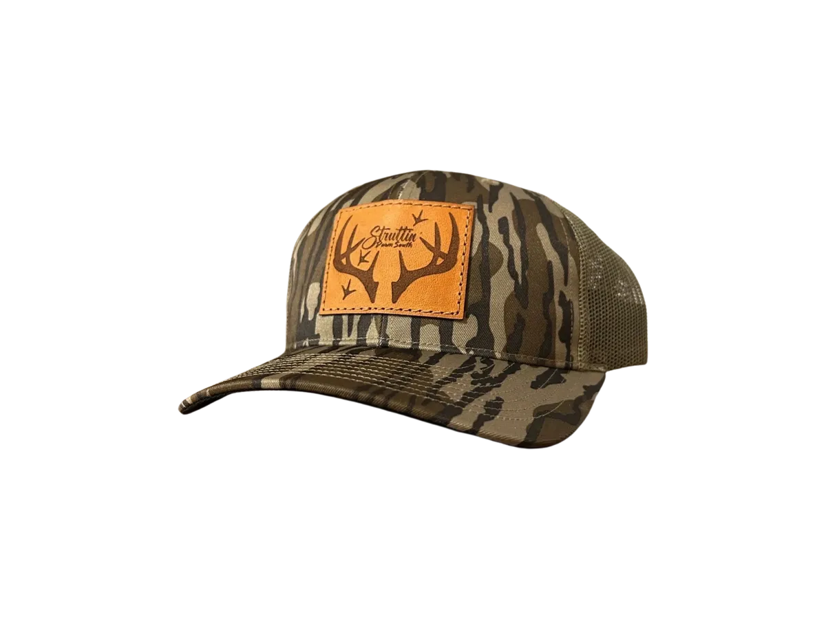 Deer/Turkey Feet Leather Patch Bottomland Snapback