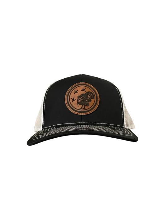 Leather patch Split Black/White Snapback