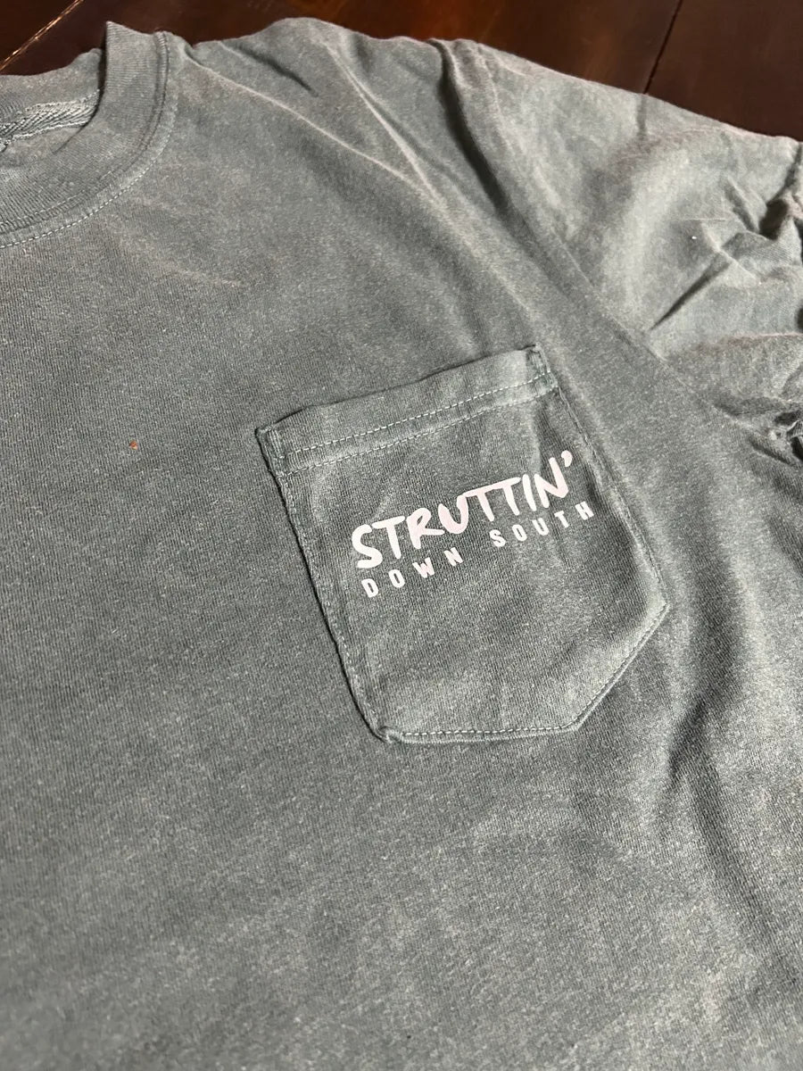 Comfort Color Blue Spruce Pocket T-Shirt