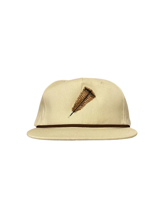 Feather Cream Rope Hat