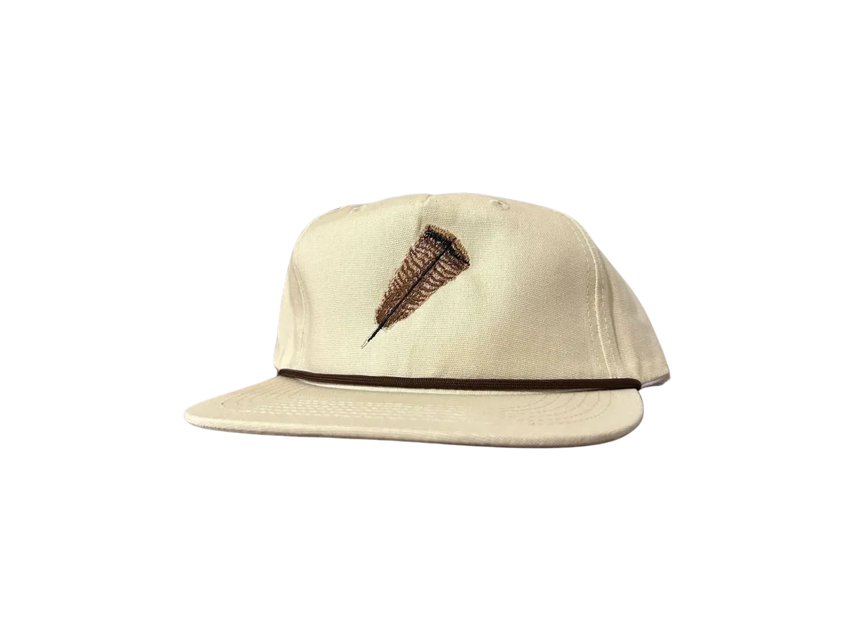 Feather Cream Rope Hat