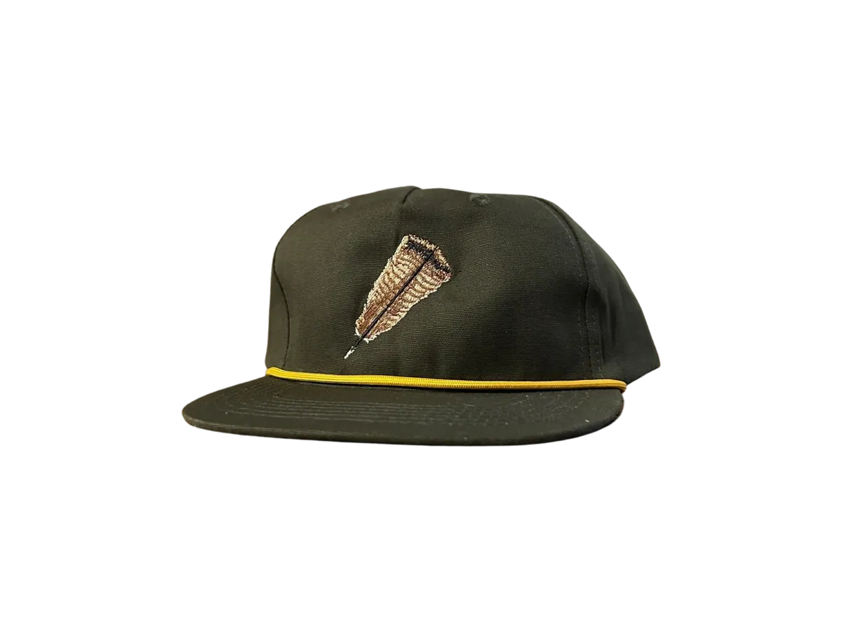 Feather Olive Rope Hat